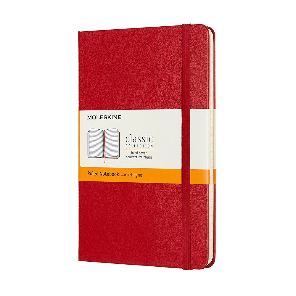 Блокнот "Classic Medium", А5, 120 листов, линейка, красный