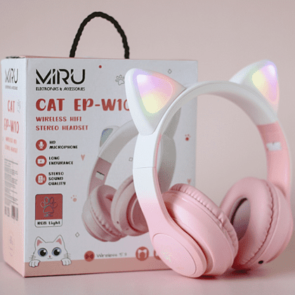 Наушники  беспроводные Miru "CAT EP-W10", Bluetooth, розовый  - 8