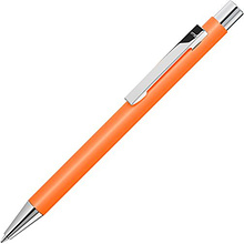 Ручка шариковая автоматическая "Straight Si", 1.0 мм, оранжевый, серебристый, стерж. синий