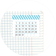 Закладки бумажные "Мой календарь", 50x40 мм, 3 видаx8 шт