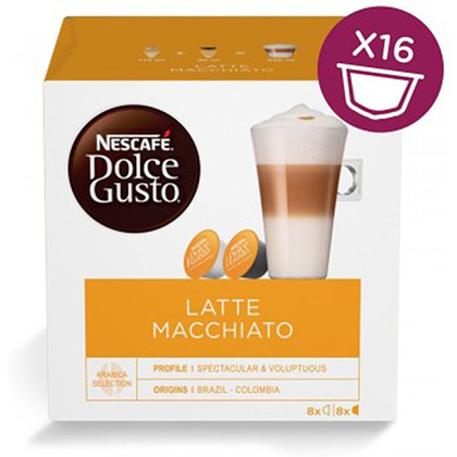 Капсулы для кофе-машин "Nescafe Dolce Gusto", 194.4 г, 8+8 порций, Latte Macchiato