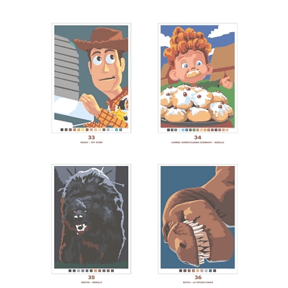 Раскраска по номерам на французском языке "Coloriages mystères Disney - Pixar" - 4