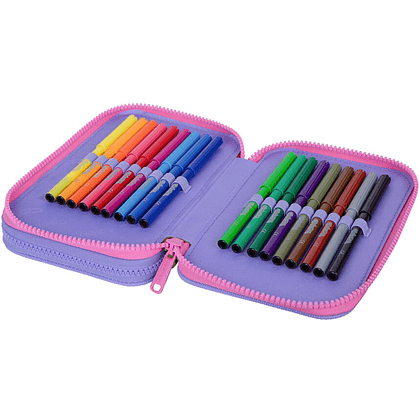 Пенал-книжка "Pastel heart", 2 отделения, с наполнением - 3