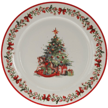 Тарелка фарфоровая "Елка", 26 см, разноцветный