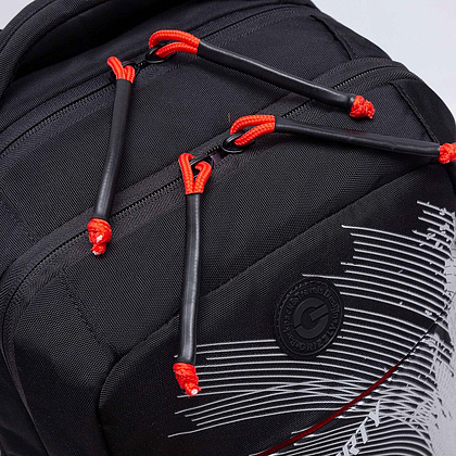 Рюкзак школьный "Sporty", с карманом для ноутбука, черный, красный - 5
