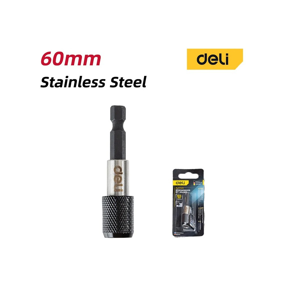 Держатель бит (насадок) Deli YS EDL107401, магнитный, набор 2 шт., 60мм, 1/4", с фиксатором - 2 Держатель бит (насадок) Deli YS EDL107401, магнитный, набор 2 шт., 60мм, 1/4", с фиксатором - 2