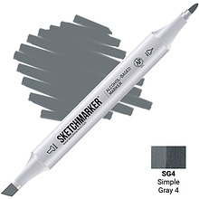 Маркер перманентный двусторонний "Sketchmarker", SG4 серый простой №4