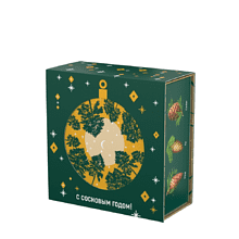 Набор подарочный "Сугревъ. С сосновым годом!" (варенье из шишек, чай, пастила, миндаль в шоколаде), 180 г