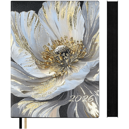 Ежедневник датированный "Белый мак", А6, 352 страницы, белый, 2026 - 2
