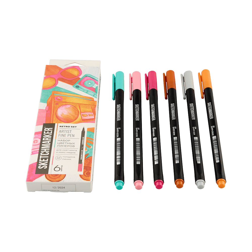 Ручка капиллярная "Sketchmarker Artist fine pen Mid", 6 шт - 13