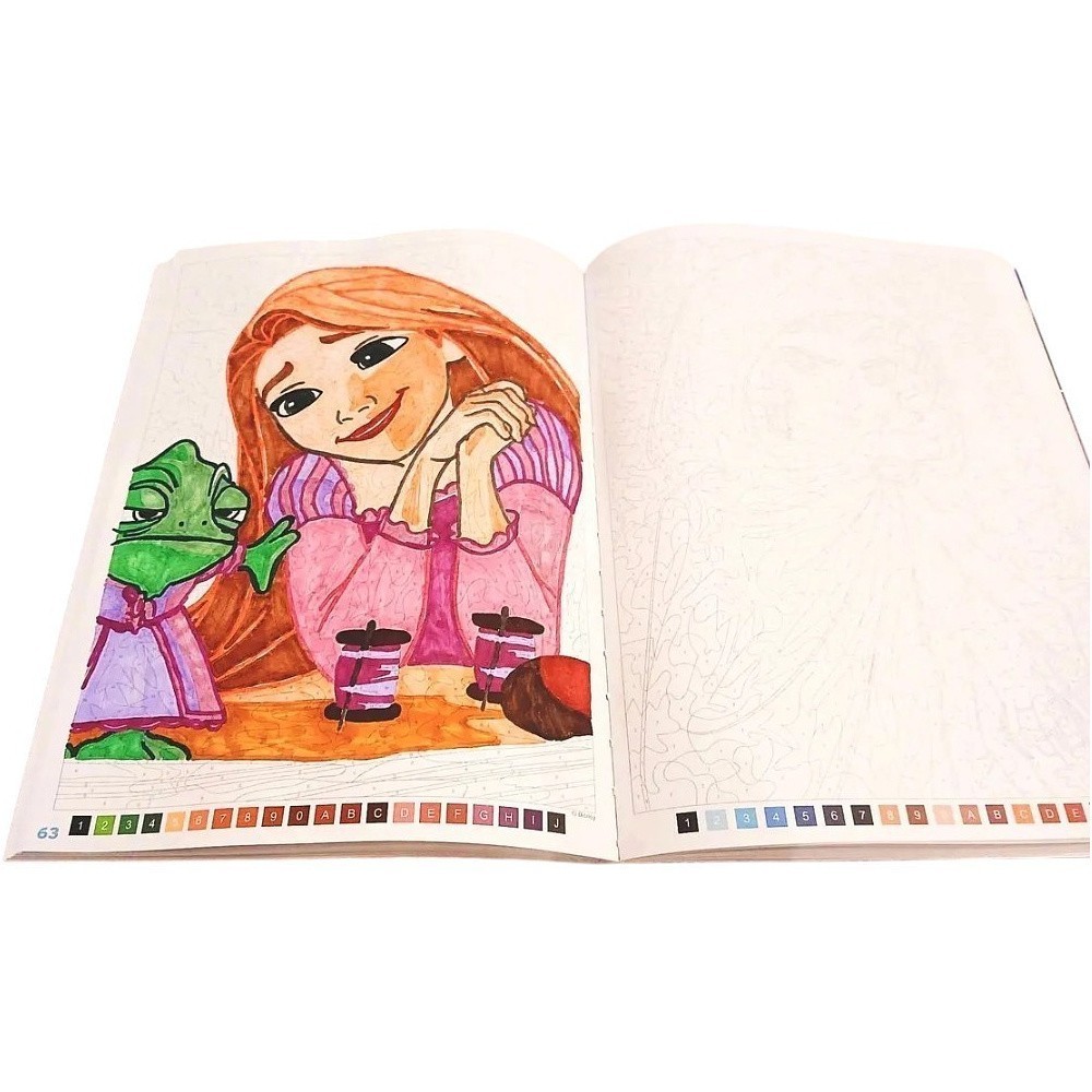 Раскраска по номерам на польском языке "Zagadkowe rysunki Disney - Girl power"  - 4