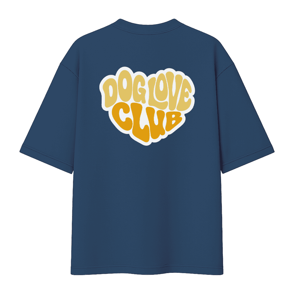 Футболка унисекс "Бульдог. Dog love club", XS-S, хлопок, оверсайз, джинсовый - 2