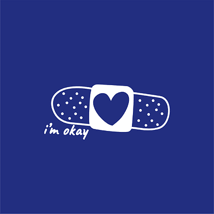 Панама «I am okay», унисекс, классический синий, белый - 5