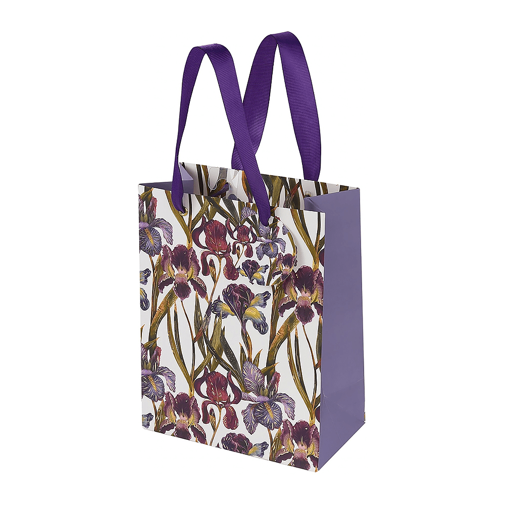 Пакет бумажный подарочный "Flora. Ирисы", 26x32,4x13 см, фиолетовый