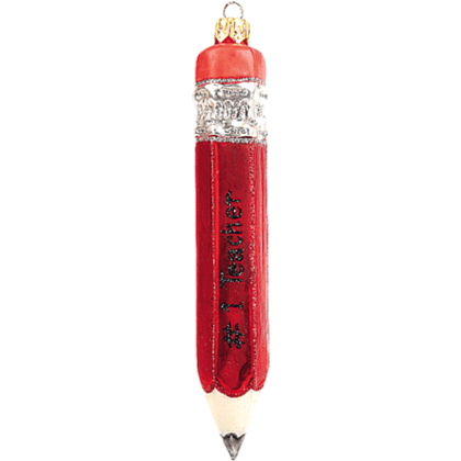 Украшение елочное "Pencil", 11 см, стекло, красный