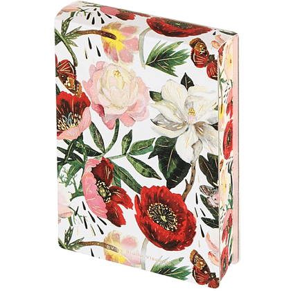 Блокнот "Flora. Пионы", A6, 250 листов, нелинейный, склейка сверху, белый, розовый