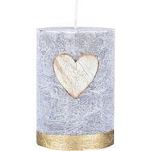 Свеча декоративная "Цилиндр Donau Home Golden Heart", 70х70х100 мм, графит