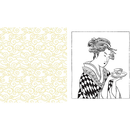 Раскраска на английском языке "Japanese Folk Art Colouring" - 2