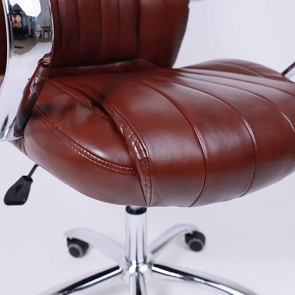 Кресло для руководителя AksHome "Mastif", экокожа, хром, темно-коричневый - 6