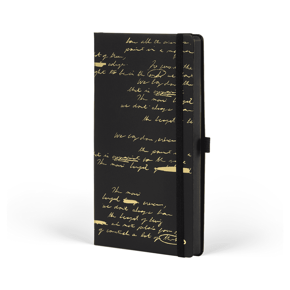 Блокнот "Total Black twilight gold", А5, 96 листов, линейка, на резинке, черный, золотистый