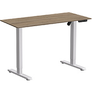 Стол с электроприводом WellDesk Basic 1300x675х18 белый/дуб денвер трюфель (9191460+9072454)