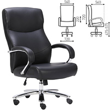 Кресло для руководителя BRABIX "Premium Total HD-006", экокожа, металл, черный