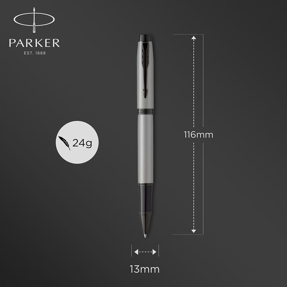 Ручка-роллер Parker "IM Achromatic T317", 0.5 мм, серый, черный, стерж. черный - 4