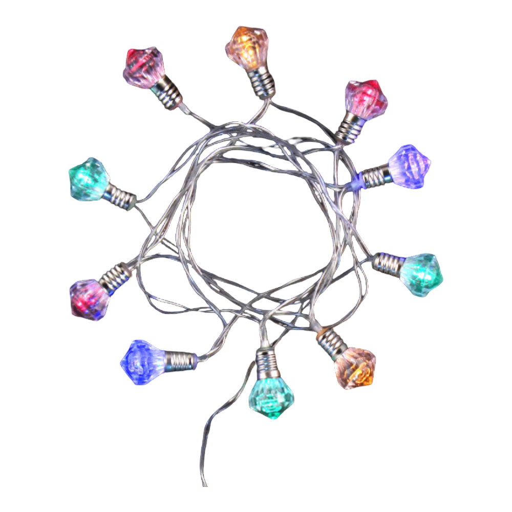 Гирлянда электрическая LED "Нить" с насадками "Фонарик", 2 м, тепло-белый