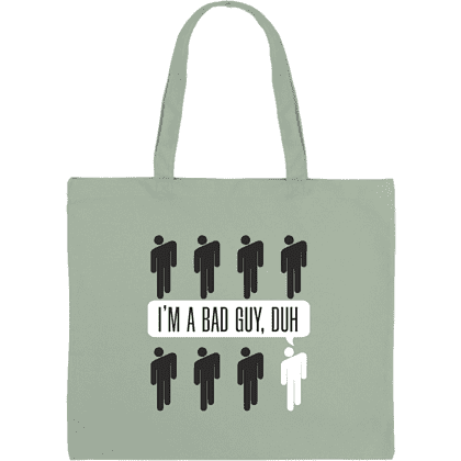 Сумка-оверсайз «I’m a bad guy» из хлопка, 340 г/м2, оливковый   