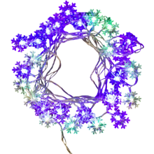 Гирлянда электрическая LED "Нить" с насадками "Снежинка", 4,5 м, мультиколор