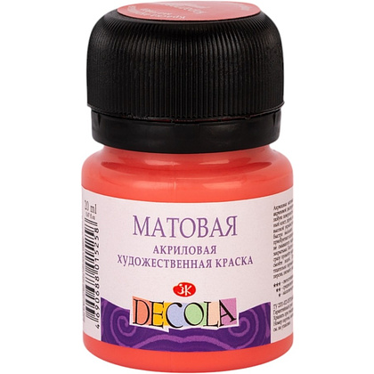 Краска акриловая матовая "Декола" 355 коралловая, 20 мл., банка