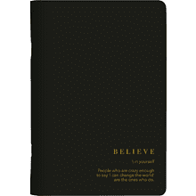 Тетрадь "Believe", A5, 48 листов, клетка, скоба сбоку, черный