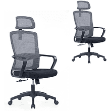 Кресло компьютерное SitZone U-060A, сетка, ткань, черный, пластик, 2 шт/упак