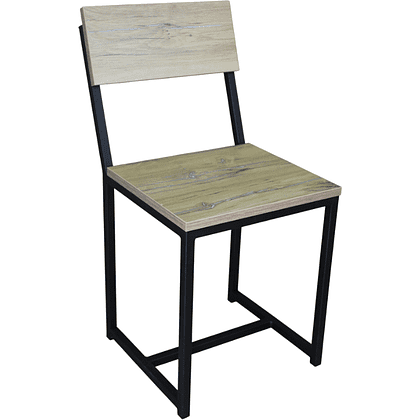 Стул ALLERD RION, металл, ЛДСП, черный муар, Дуб Нокс