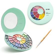 Краски акварельные "Himi", набор, 24 цвета, зелёный футляр