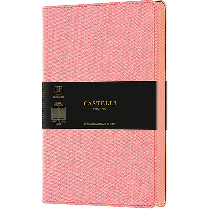 Блокнот Castelli Milano "Harris Petal Rose", A5, 96 листов, линейка, розовый