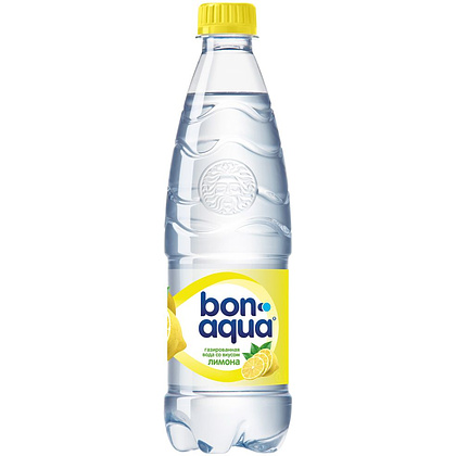 Вода питьевая "Bonaqua", газированная, вкус лимона, 0.5 л