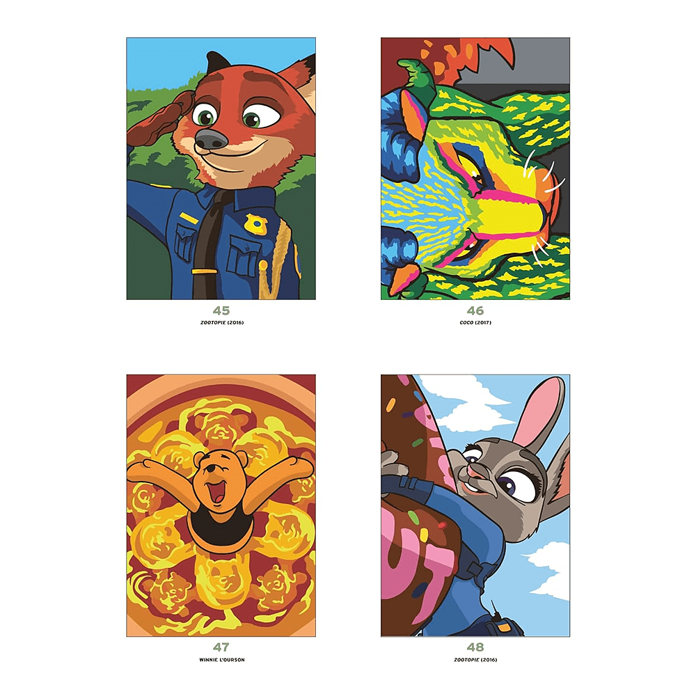Раскраска по номерам на французском языке "Coloriages mystères Disney - Best of Bestiaire" - 8