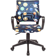 Кресло детское "Бюрократ BUROKIDS 1", пластик, черный космонавт