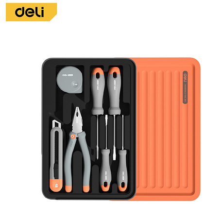 Набор инструментов 7 предметов Deli "Home", оранжевый, серый