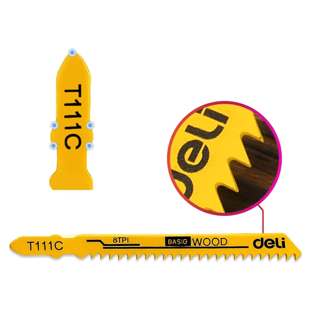Набор пилок Deli YS EDH-QJT008-EH1, для лобзика, универсальный, 8 шт - 12