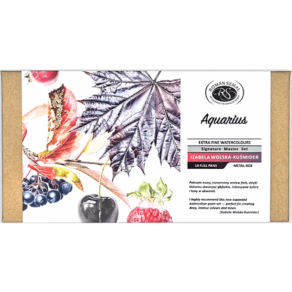 Краски акварельные "Aquarius. Botanical Set by Izabela Wolska-Kuśmider", набор 14 цветов, кюветы - 2