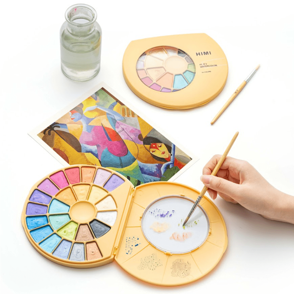 Краски акварельные металлик "Himi", набор, 24 цвета - 8