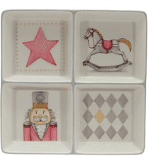 Менажница керамическая "Лошадка", 20 x 20 x 3 см, белый, розовый