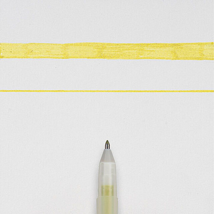 Ручка гелевая "Gelly Roll Stardust" , 0.5 мм, прозрачный, стерж. желтый - 2