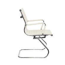 Кресло на полозьях "Бюрократ CH-883-LOW-V", экокожа, слоновая кость, металл хром