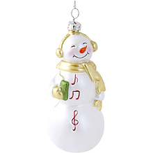 Украшение новогоднее "Музыкальный снеговик", белый