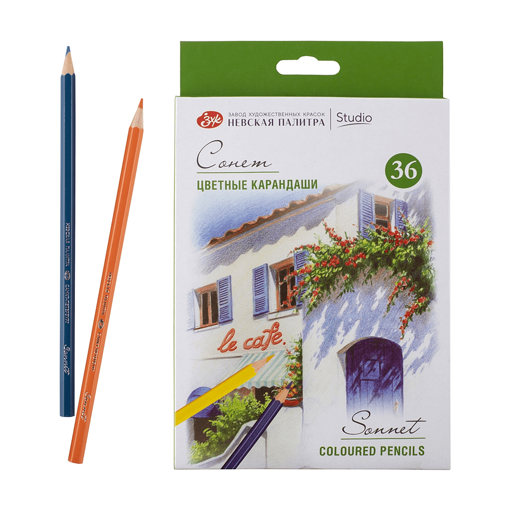 Набор цветных карандашей "Сонет", 36 цветов