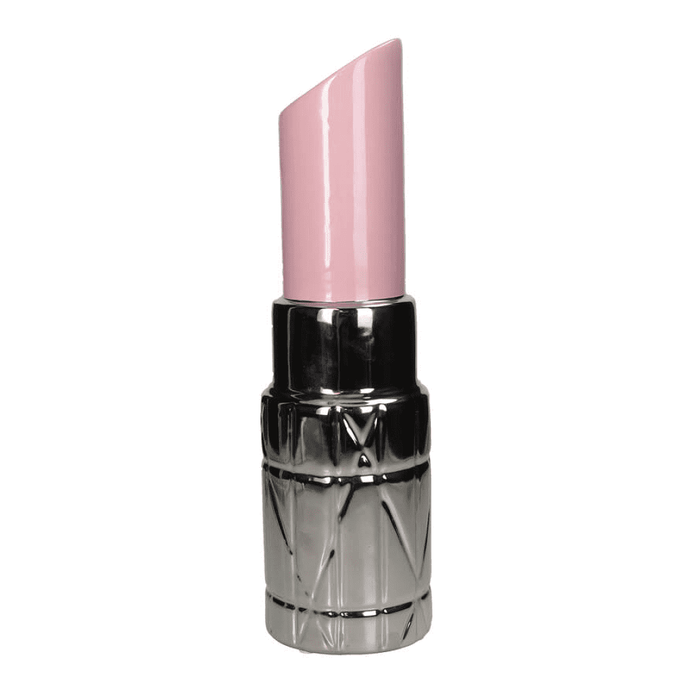 Ваза "Lipstick", фаянс, розовый, серебристый - 2