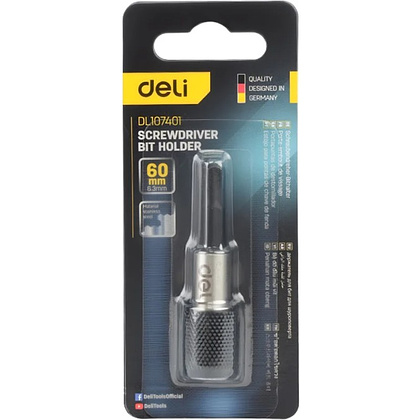 Держатель бит (насадок) Deli YS EDL107401, магнитный, набор 2 шт., 60мм, 1/4", с фиксатором Держатель бит (насадок) Deli YS EDL107401, магнитный, набор 2 шт., 60мм, 1/4", с фиксатором